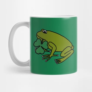 Saint Patricks Day Frog with Shamrock Mug